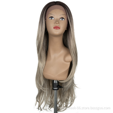 Languid HK French slightly curly hair end Ombre warm romantic loose big Curl Wig synthetic hair wigs long curly wave for women